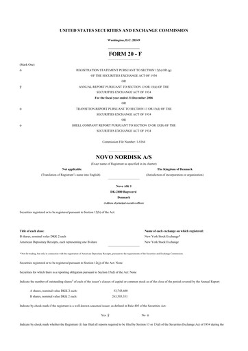 Thumbnail Novo Nordisk 20-F Annual Report 