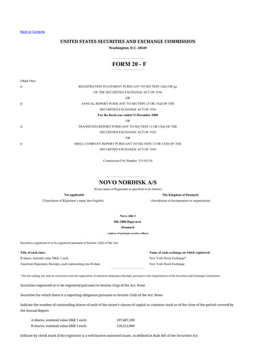 Thumbnail Novo Nordisk 20-F Annual Report 