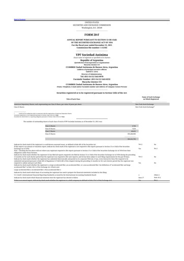 Thumbnail YPF S.A. 20-F Annual Report 