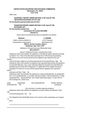 Vorschaubild Nutex Health 10-Q Quartalsbericht 2013 