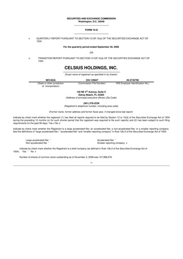 Thumbnail Celsius Holdings
 10-Q Quarterly Report FY 