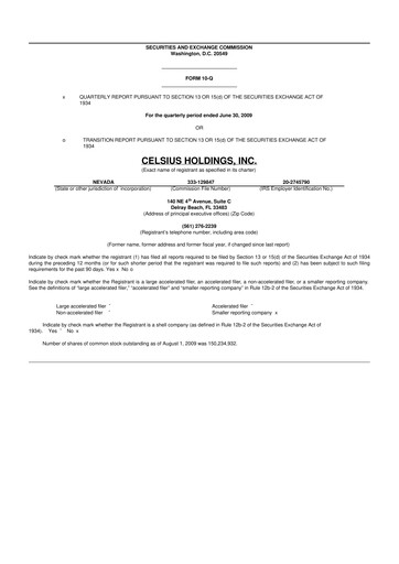 Thumbnail Celsius Holdings
 10-Q Quarterly Report FY 