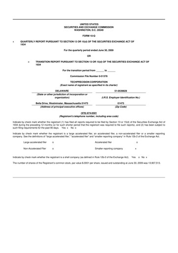 Thumbnail TechPrecision 10-Q Quarterly Report FY 