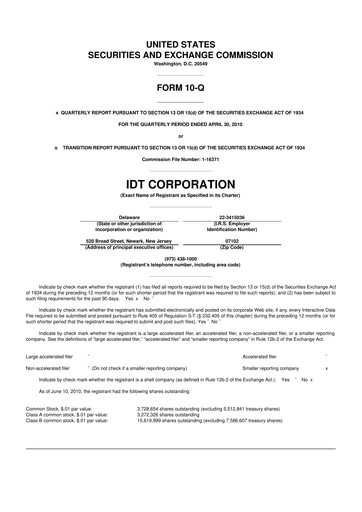 Thumbnail IDT Corporation
 10-Q Quarterly Report FY 