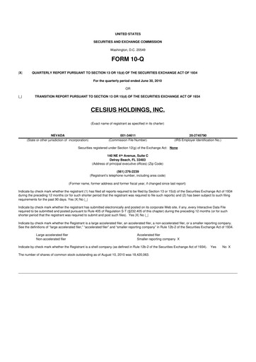 Thumbnail Celsius Holdings
 10-Q Quarterly Report FY 