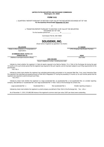 Thumbnail Soligenix 10-Q Quarterly Report FY 