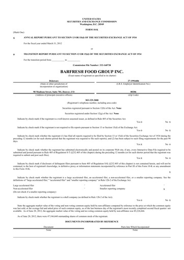 Thumbnail Barfresh Food Group 10-K Annual Report 2012