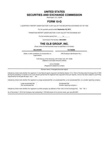 Thumbnail OLB Group 10-Q Quarterly Report FY2012 