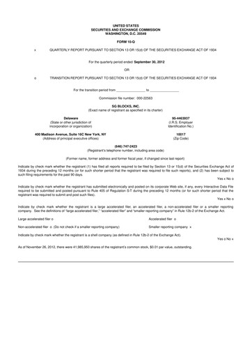 Miniature Safe & Green Holdings 10-Q Rapport trimestriel 2012 