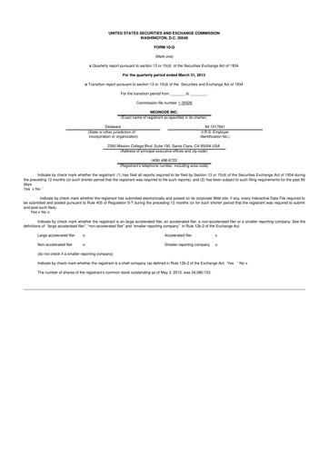 Thumbnail Neonode 10-Q Quarterly Report FY2013 