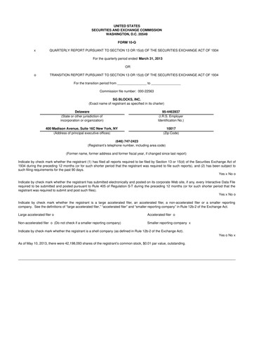 Miniature Safe & Green Holdings 10-Q Rapport trimestriel 2013 