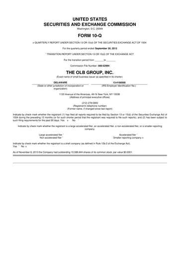 Thumbnail OLB Group 10-Q Quarterly Report FY2013 