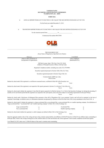 Thumbnail OLB Group 10-K Annual Report 2013