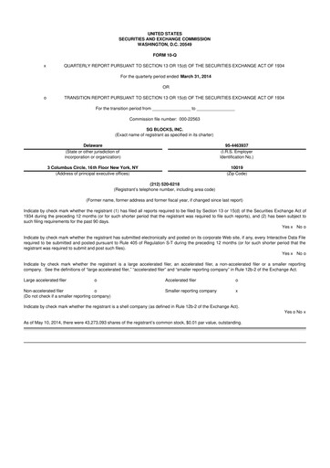 Miniature Safe & Green Holdings 10-Q Rapport trimestriel 2014 