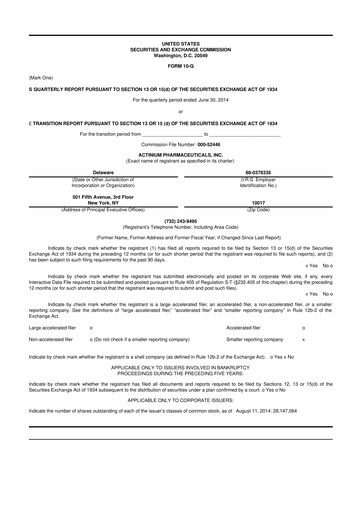 Thumbnail Actinium Pharmaceuticals 10-Q Quarterly Report FY2014 