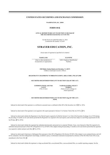 Thumbnail Strategic Education
 10-K Annual Report 2014