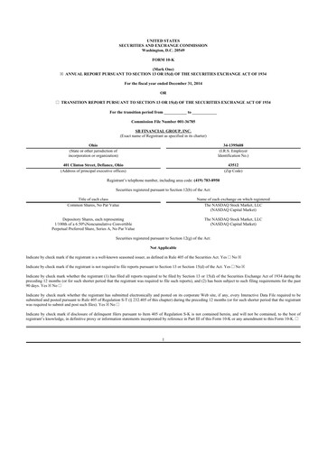 Thumbnail SB Financial Group 10-K Annual Report 2014