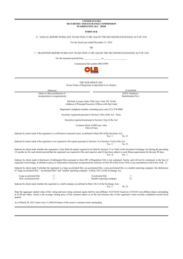 Thumbnail OLB Group 10-K Annual Report 2014