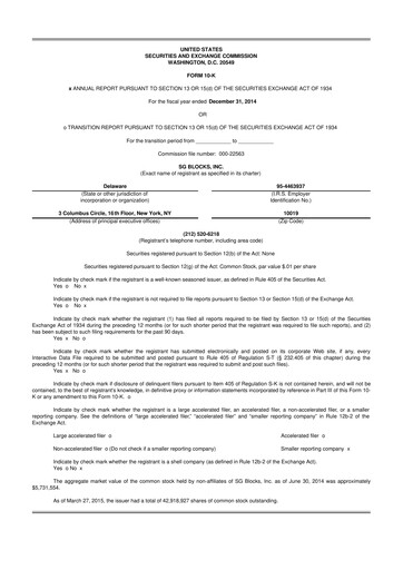 Thumbnail Safe & Green Holdings 10-K Annual Report 2014