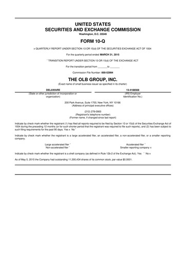 Thumbnail OLB Group 10-Q Quarterly Report FY2015 