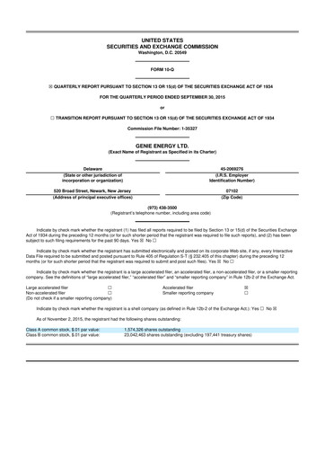 Thumbnail Genie Energy
 10-Q Quarterly Report FY2015 