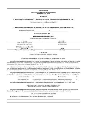 Thumbnail Relmada Therapeutics 10-Q Quarterly Report FY2016 