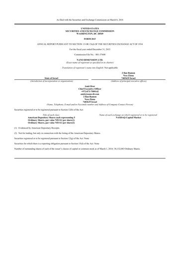 Thumbnail Nano Dimension
 20-F Annual Report 