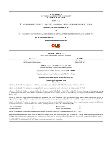 Thumbnail OLB Group 10-K Annual Report 2015