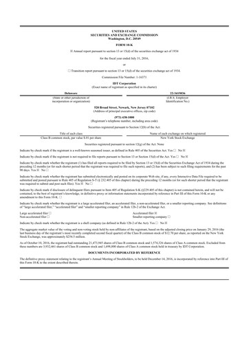 Thumbnail IDT Corporation
 10-K Annual Report 2016