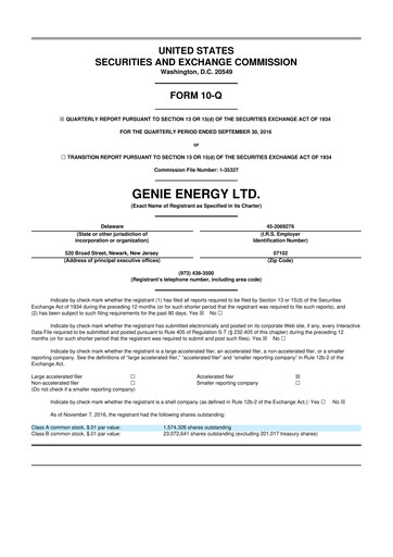 Thumbnail Genie Energy
 10-Q Quarterly Report FY2016 