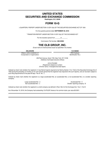 Thumbnail OLB Group 10-Q Quarterly Report FY2016 