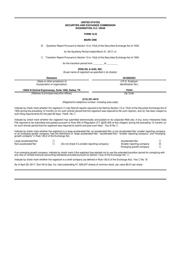 Thumbnail Zion Oil & Gas 10-Q Quarterly Report FY2017 