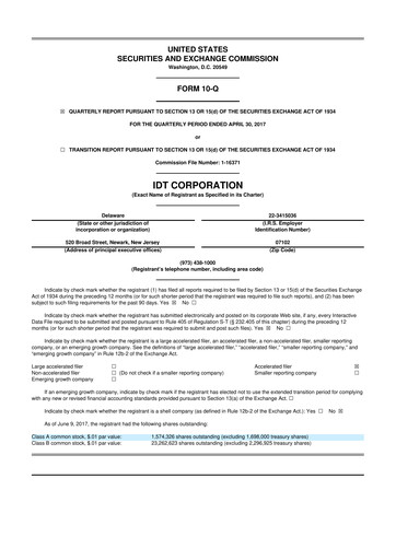 Thumbnail IDT Corporation
 10-Q Quarterly Report FY2017 