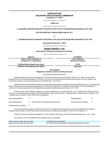 Thumbnail Genie Energy
 10-Q Quarterly Report FY2017 