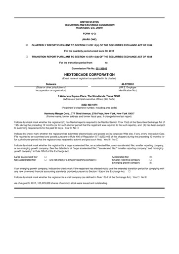 Thumbnail NextDecade Corp 10-Q Quarterly Report FY2017 