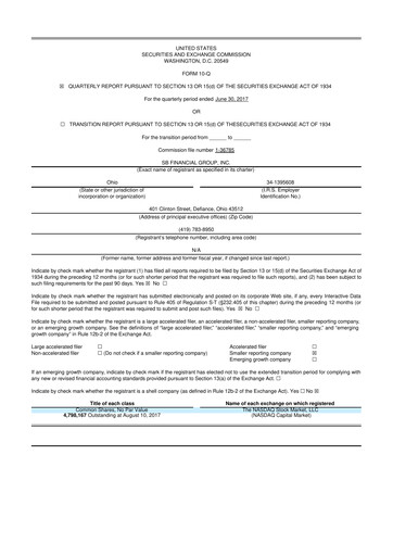 Miniature SB Financial Group 10-Q Rapport trimestriel 2017 