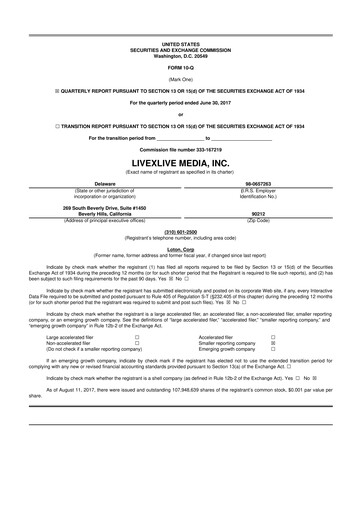 Thumbnail LiveOne 10-Q Quarterly Report FY2017 