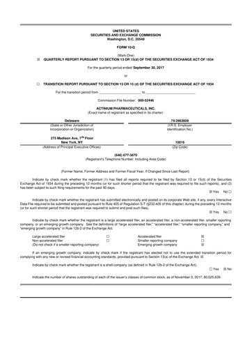 Thumbnail Actinium Pharmaceuticals 10-Q Quarterly Report FY2017 