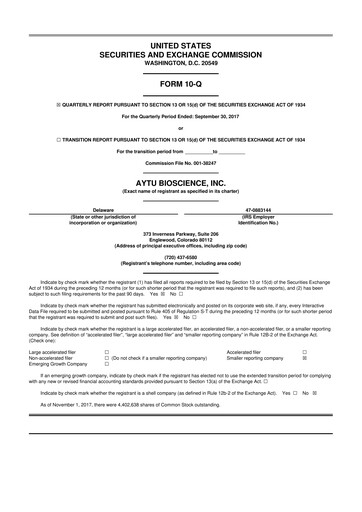 Thumbnail Aytu BioScience
 10-Q Quarterly Report FY2018 