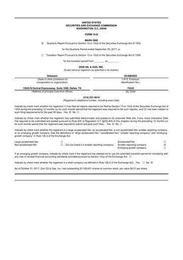 Thumbnail Zion Oil & Gas 10-Q Quarterly Report FY2017 