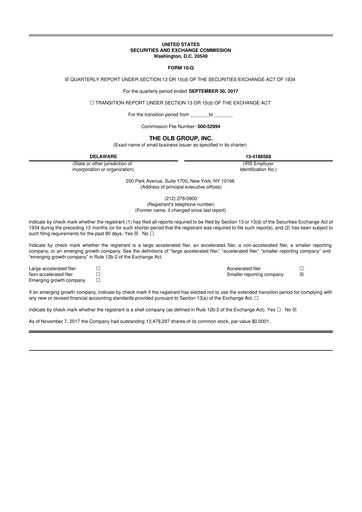 Thumbnail OLB Group 10-Q Quarterly Report FY2017 