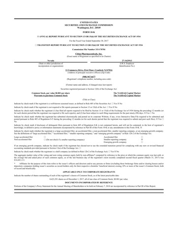 Thumbnail Citius Pharmaceuticals
 10-K Annual Report 2017