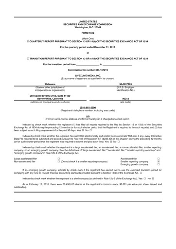 Thumbnail LiveOne 10-Q Quarterly Report FY2018 