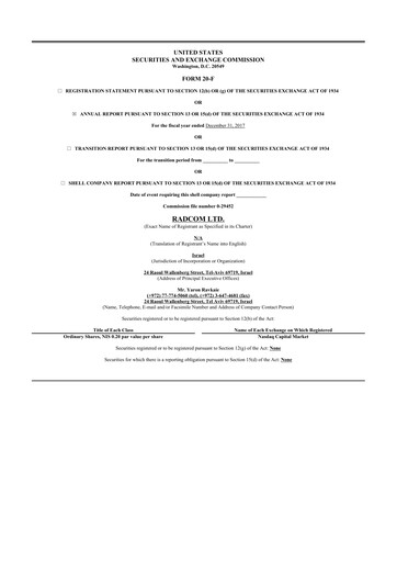 Thumbnail RADCOM 20-F Annual Report 2017