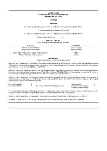 Thumbnail Zion Oil & Gas 10-Q Quarterly Report FY2018 