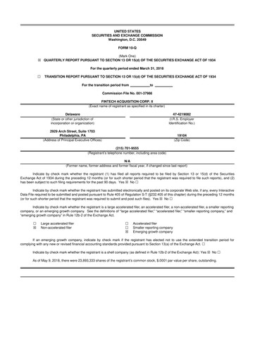 Thumbnail International Money Express 10-Q Quarterly Report FY2018 