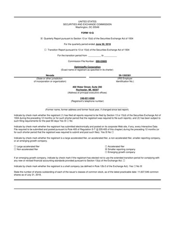 Thumbnail OptimizeRx 10-Q Quarterly Report FY2018 