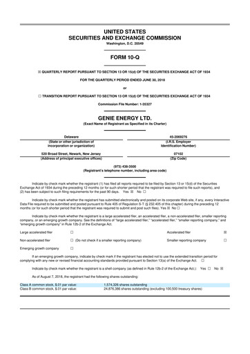 Thumbnail Genie Energy
 10-Q Quarterly Report FY2018 