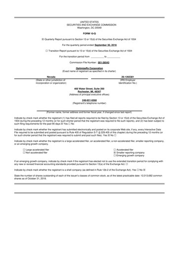 Thumbnail OptimizeRx 10-Q Quarterly Report FY2018 
