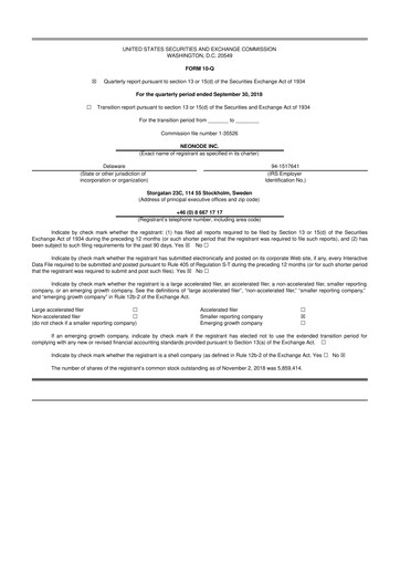 Thumbnail Neonode 10-Q Quarterly Report FY2018 